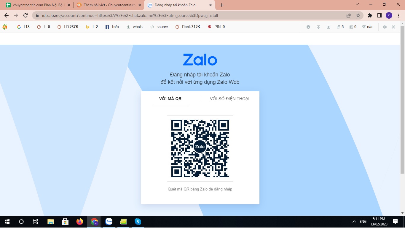 Đăng nhập Zalo trên Web