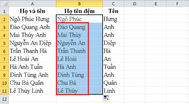 Kết quả nhận được