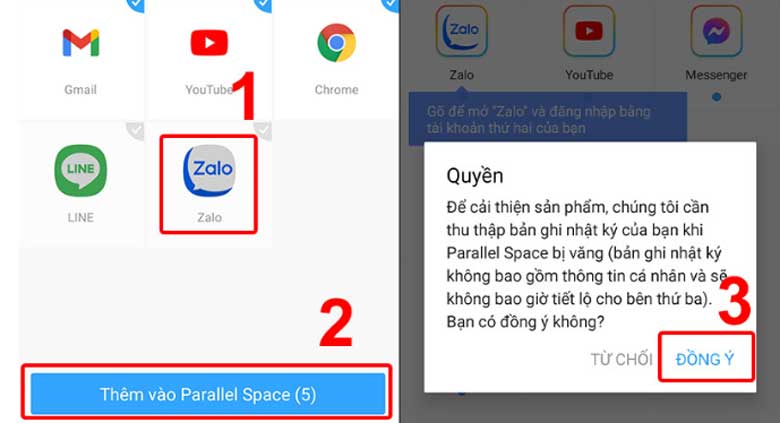 Thêm Zalo vào giao diện Paracelle Space