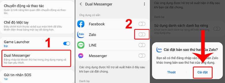 Kích hoạt Dual Messenger