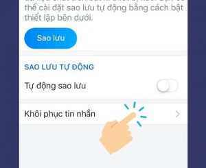 Ấn vào Khôi Phục Sao lưu