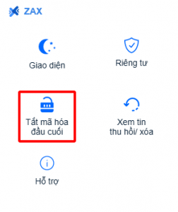 Click biểu tượng ZaX