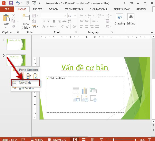 Cách thêm slide PowerPoint mới vào bản thiết kế đã có sẵn