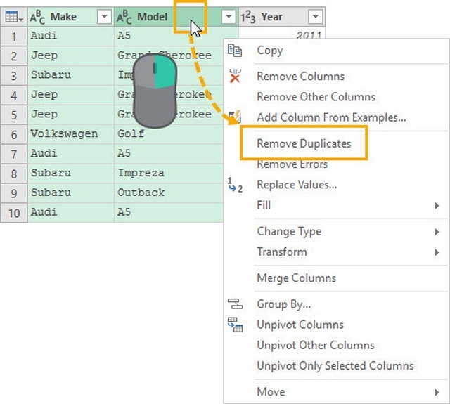 Nhấn chọn vào Remove Duplicates