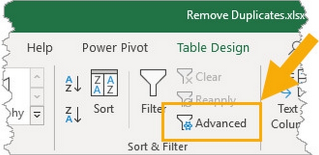 Mở file dữ liệu và chọn vào Advanced