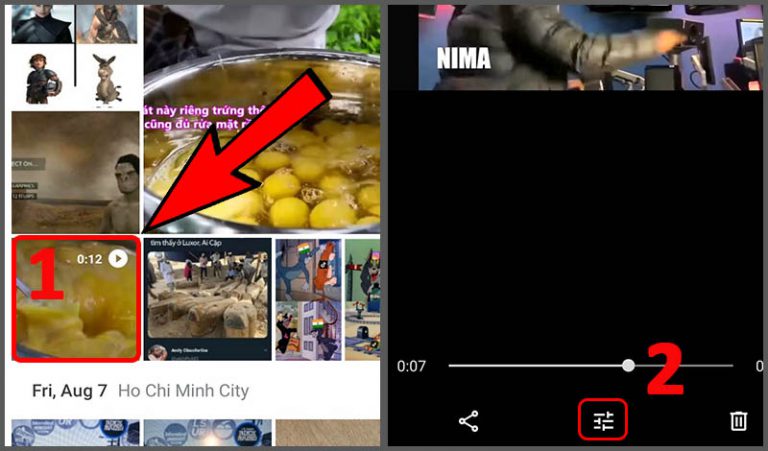 Chọn video cần xoay