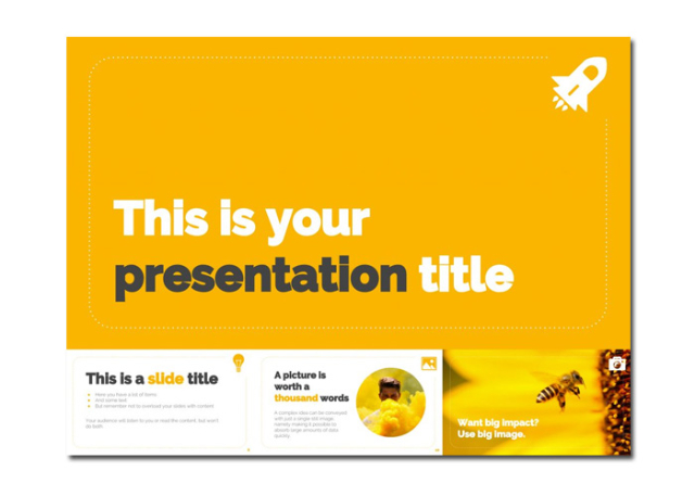 Mẫu slide Powerpoint màu vàng sáng nổi bật