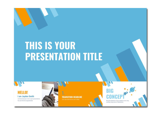 Mẫu slide Powerpoint xanh cam nổi bật, đầy sáng tạo