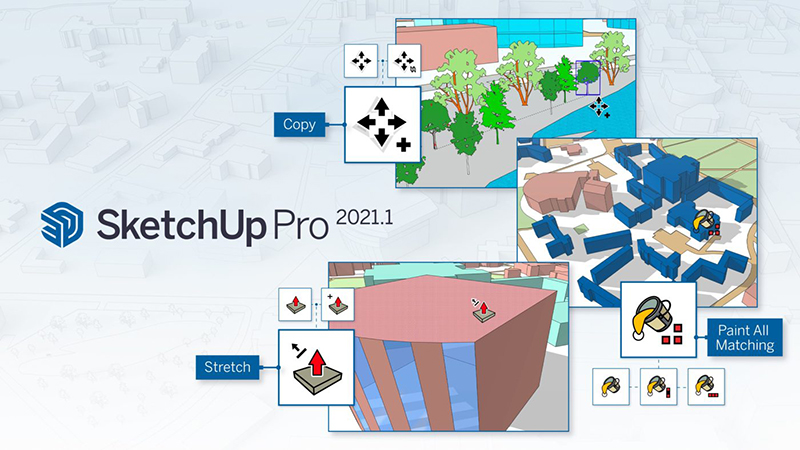 SketchUp phiên bản 2021 cung cấp một loạt các công cụ bản vẽ kỹ thuật giúp tạo ra chính xác các đối tượng 3D