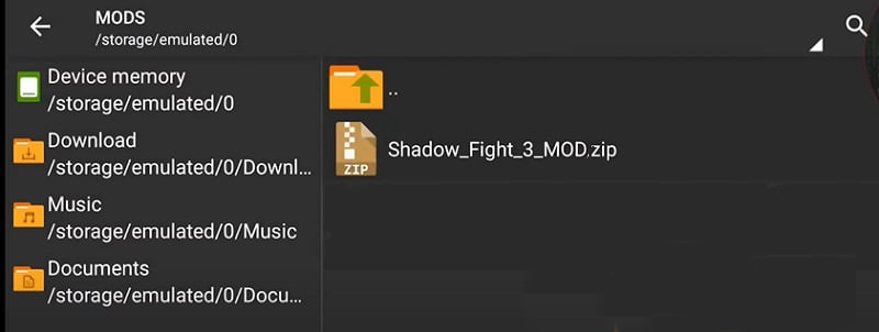 File vừa tải xuống Shodow_Fight_3_MOD.zip