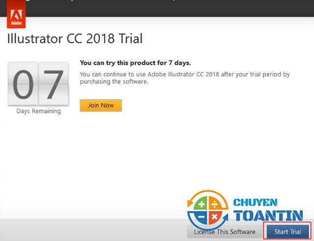 Click chọn Start Trial