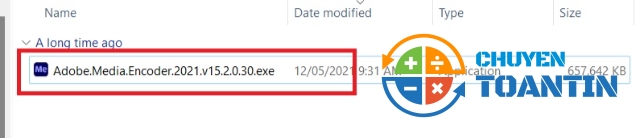 Chạy file có đuôi .exe để cài đặt phần mềm Media Encoder 2021