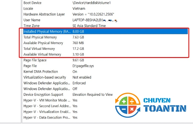 Các thông tin quan trọng về Ram trên máy
